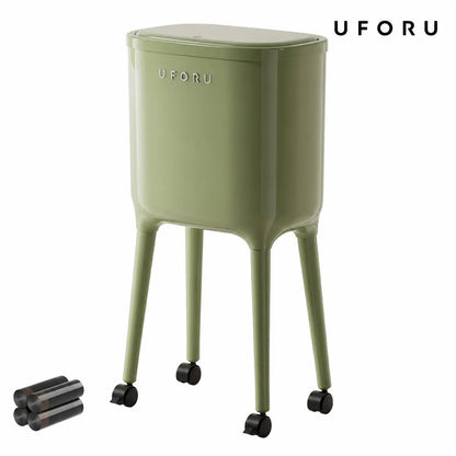 16L Rolling Trash Can with Odor Sealing Lid, Lockable Wheels & Slim Space Saving Design