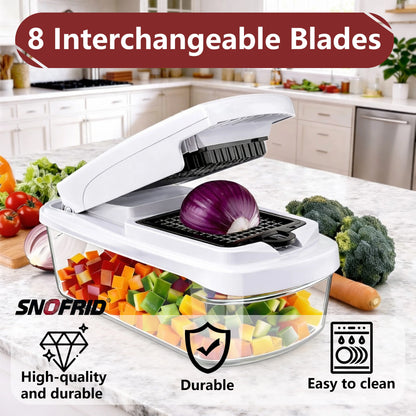 15 In 1 Multi Function Vegetable Chopper with 8 Blades & Storage Container
