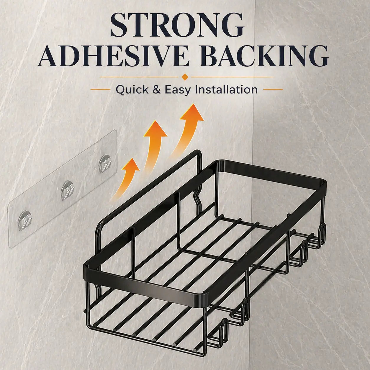 6 Pack No Drill Shower Caddy Set with Rust Resistant Bathroom Storage