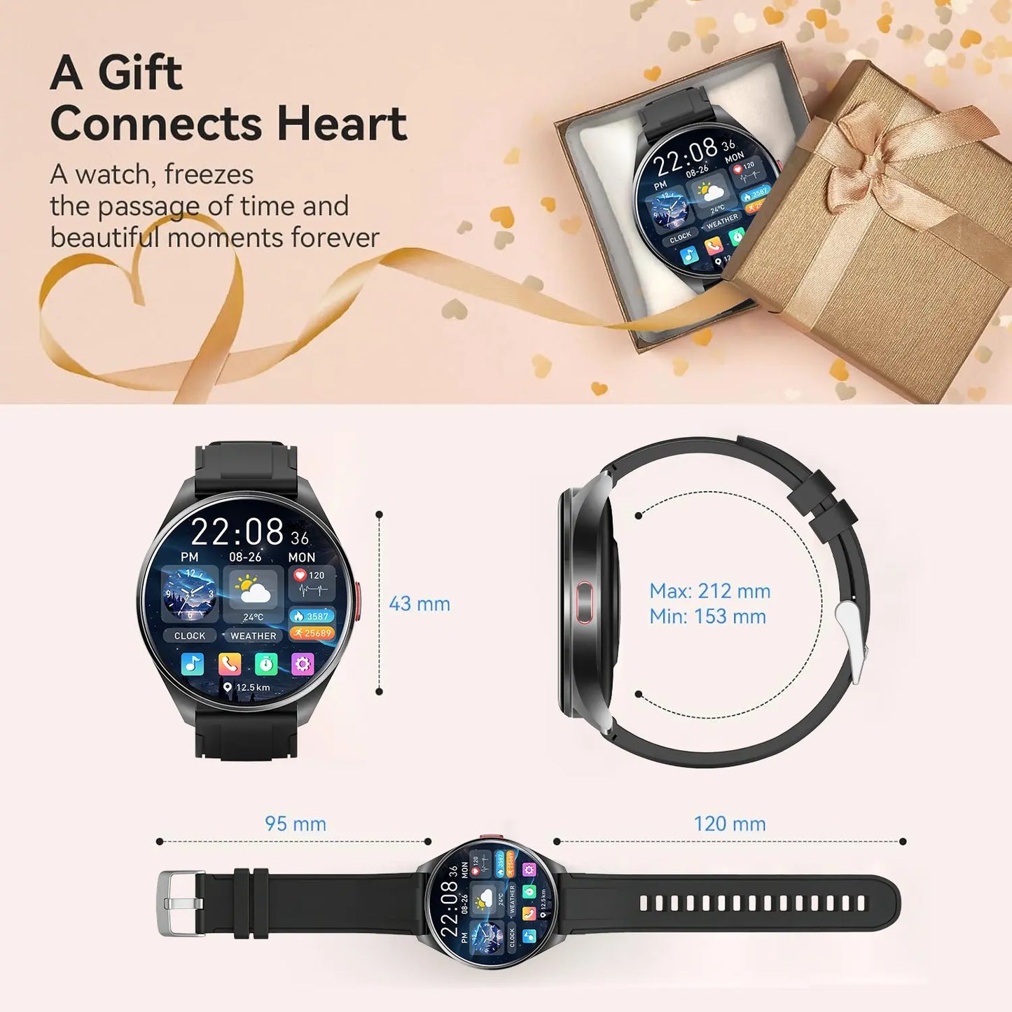 Smart Watch for Men Women with Bluetooth Calling 100+ Sports Modes Fitness Tracker